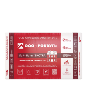 Утеплитель Rockwool Лайт Баттс Экстра базальтовая плита 1000х600х50мм