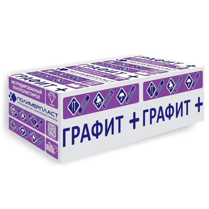 Пенополистирол экструдированный 50мм 1180х580мм ГРАФИТ XPS GR PROF