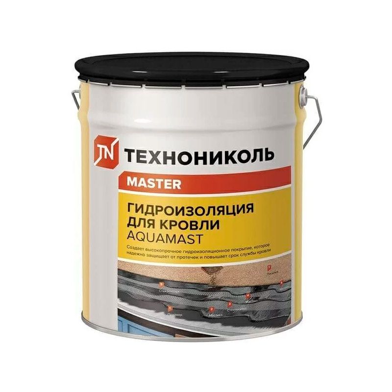 Мастика AquaMast битумно-резиновая кровельная 3 кг Технониколь
